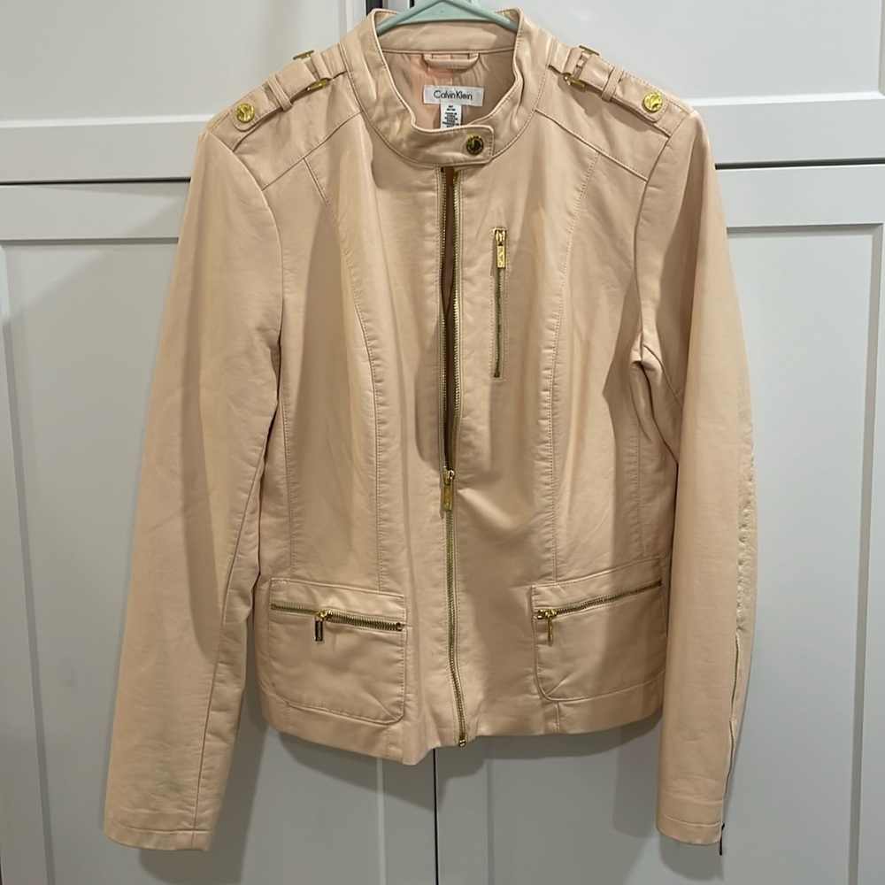 Calvin Klein Faux Leather Jacket - Picture 1 of 8